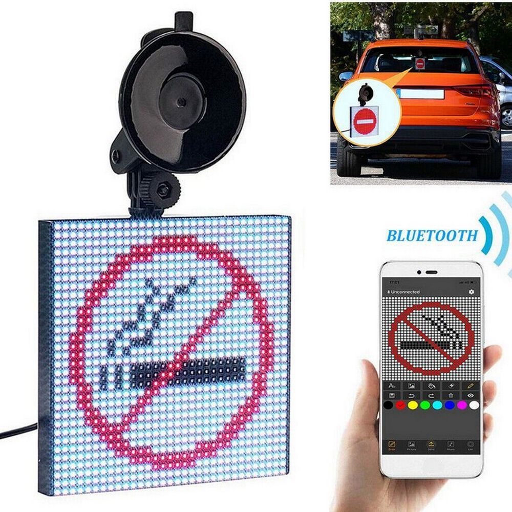 12v/24 vcar led-scherm app-bediening bluetooth expressie foto diy scrollend led-bord full colour auto achterruitmonitor