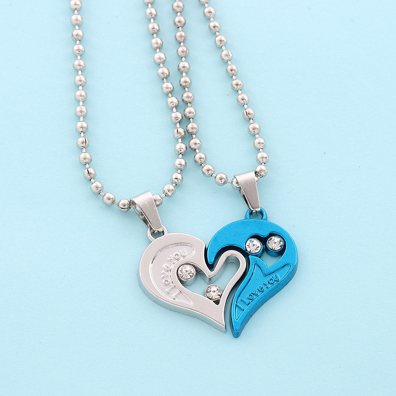 Collar con colgante de pareja de buena Simple, electrocardiograma, corazón magnético, collar de empalme colgante, del Día de San Valentín