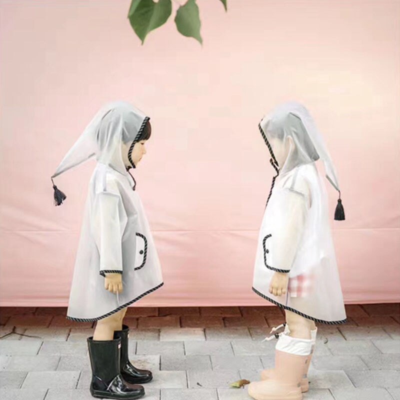 EnkeliBB de capa de lluvia transparente bebé niños y niñas ropa creativa de niño transparente