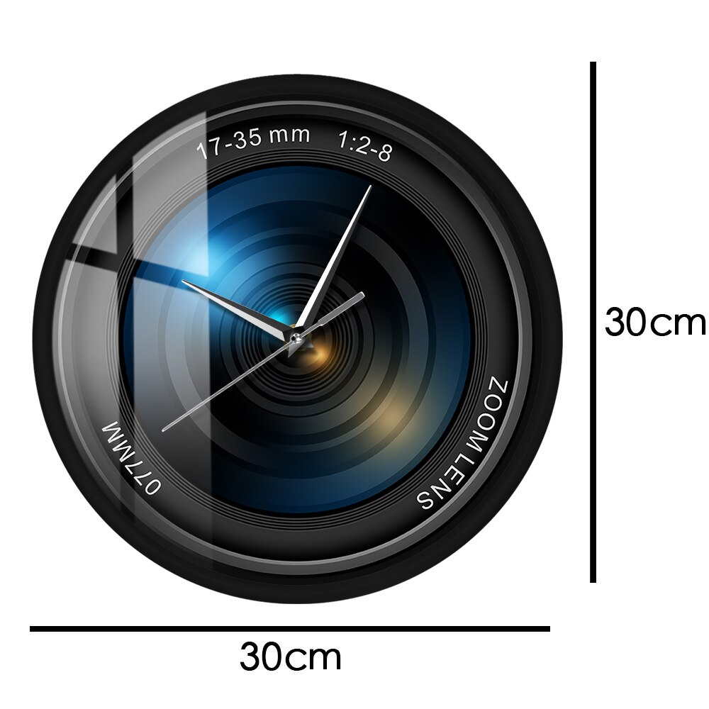 Kamera linse lyd aktiveret led lysende vægur metalstel stille kvarts natlys ure fotografering billeder billeder