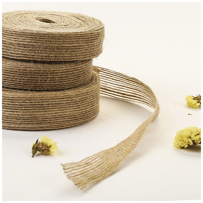100m Natural Jute Hemp Rope Weaving Webbing Handmade DIY Jewelry Ornament Ribbon Burlap Strip Accessories Bouquet Decoration