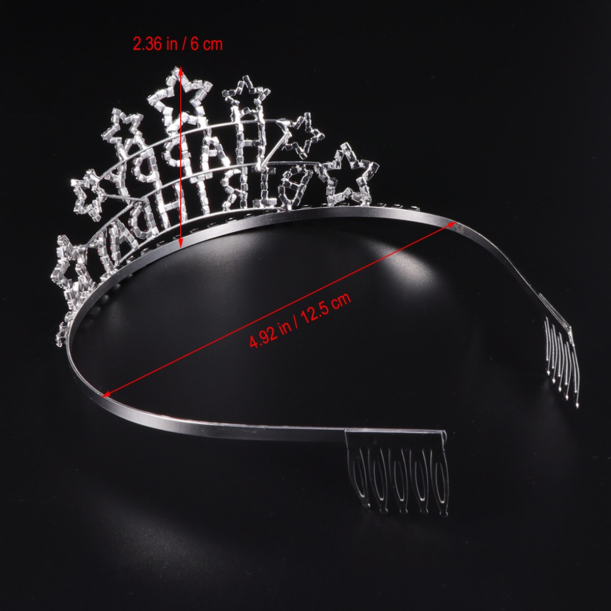 Kid &#39;S Charmant Rhinestone Hart Tiara Kroon Hoofdband Voor Meisjes (Witte Steentjes)