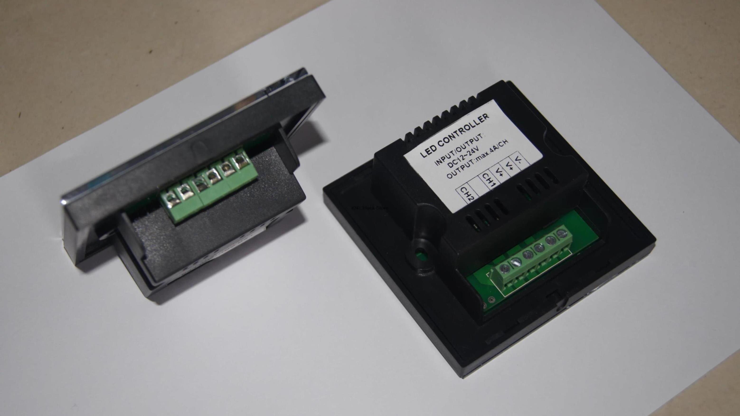 Led dimmer controller, color temperature Touch Panel wall mounted Controller DC12V-24V 2 Channels, TM07