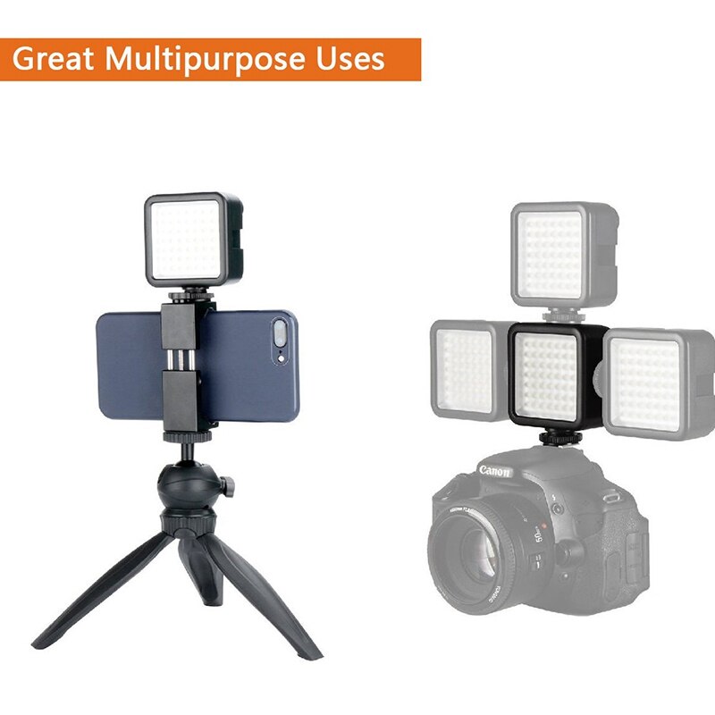Lumière vidéo LED lumineuse 49 Led caméra éclairage panneau lumineux de caméra Portable à intensité variable pour Canon,Nikon,Sony et autres caméras DLSR