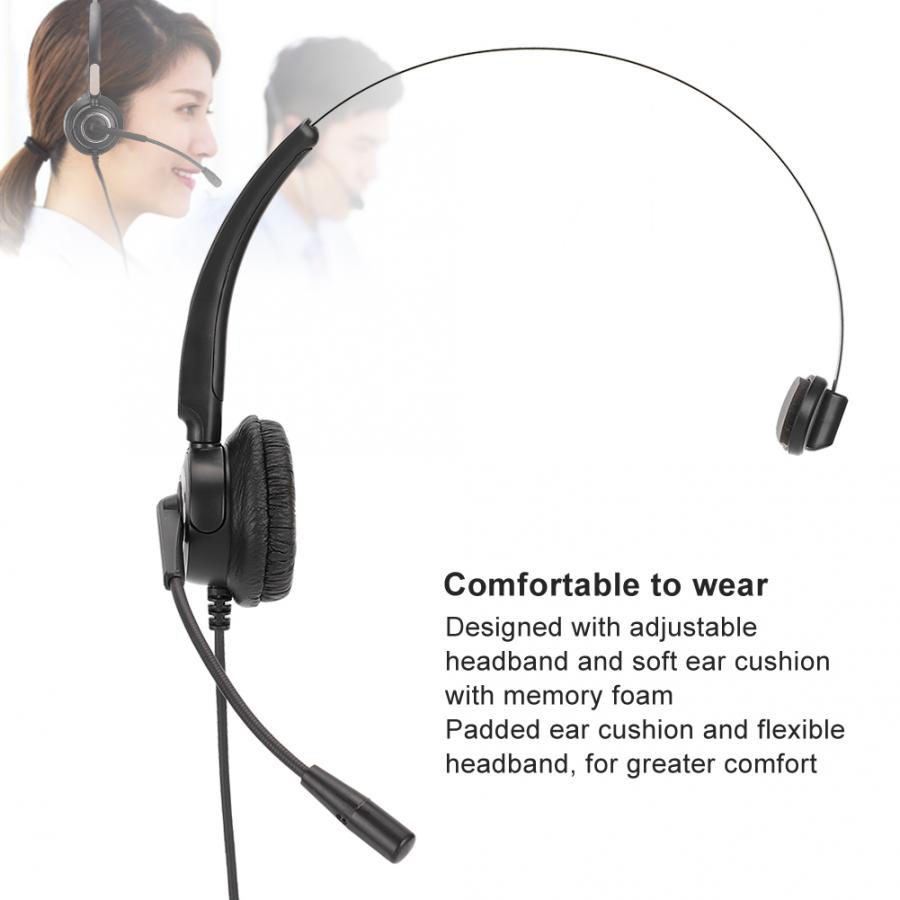 H500-VA ABS Telephone Operator Headset Adjustable Service Earphone Comfortable Communication Headset