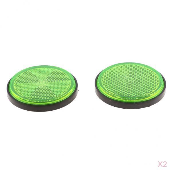 2 Pair Green Round Indicator Reflectors For Motorcycles Dirt Bikes