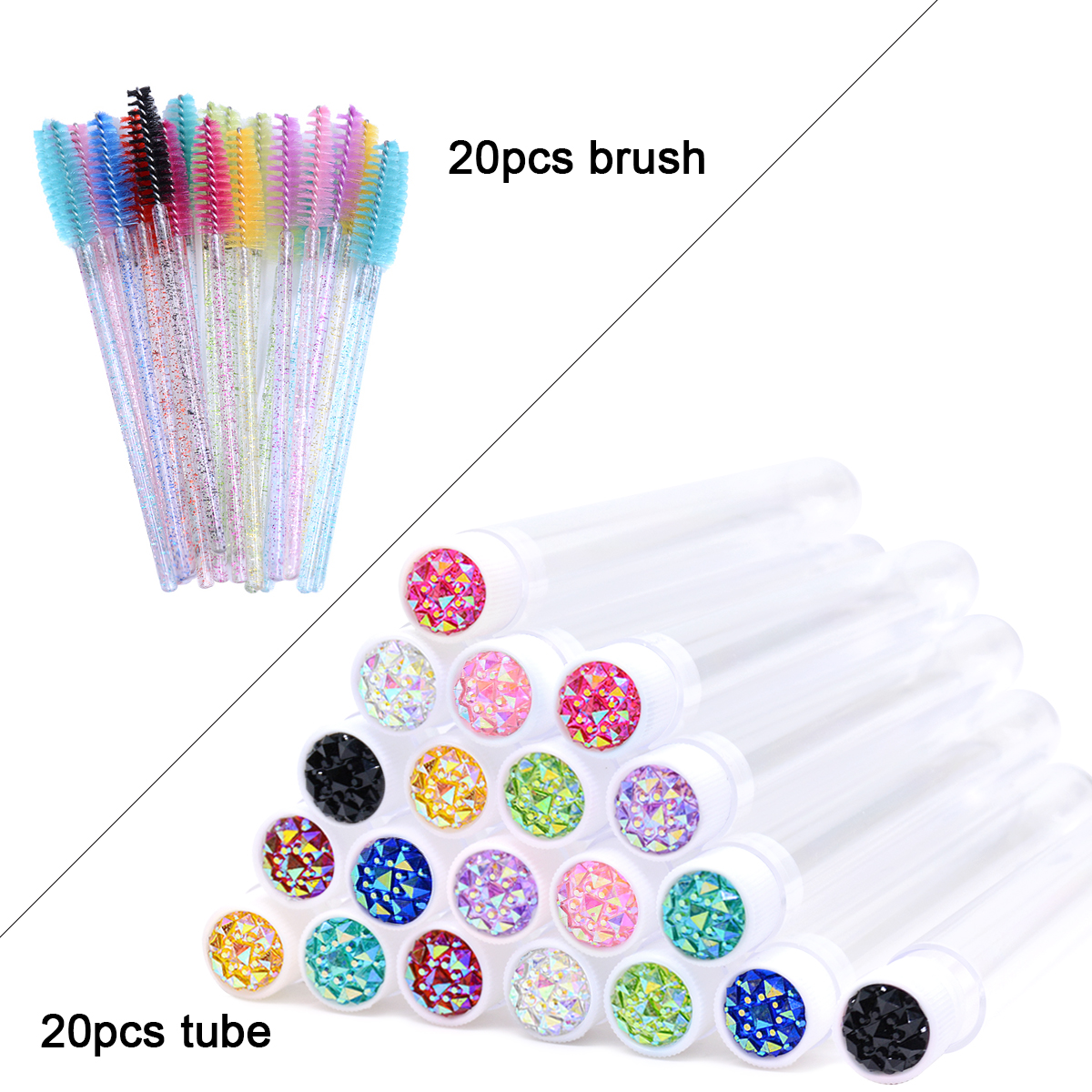 50/25Pcs Silicone Gel Eyelash Brushes Lash Extension Micro Mascara Wands Eyebrow Comb Spoolies Disposable Makeup Tool Applicator: 25pcs full black