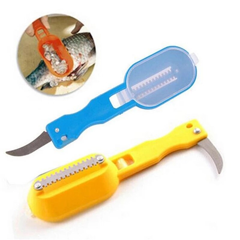 Fish Skin Brush Fish Scales Graters Scraper Fish Seafood Peeler Brush Graters Fast Remove Knife Cleaning Peeler Tools With Lid