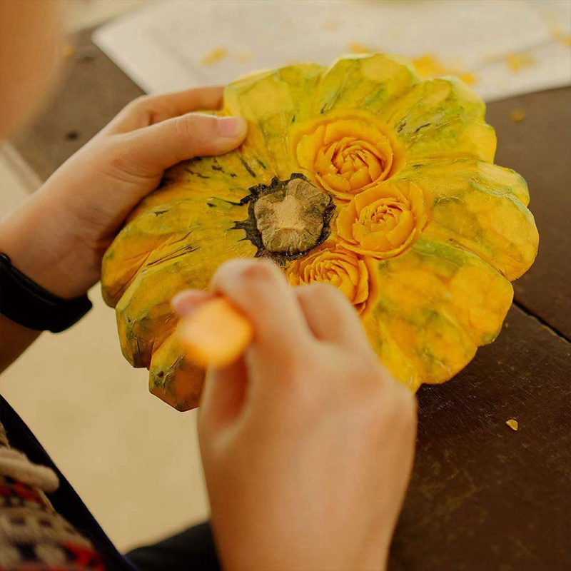 Narzędzie robić rzeźbienia dyni, zestaw robić rzeźbienia dyni Halloween, narzędzie robić rzeźbienia dyni ze stali nierdzewnej 8 sztuk