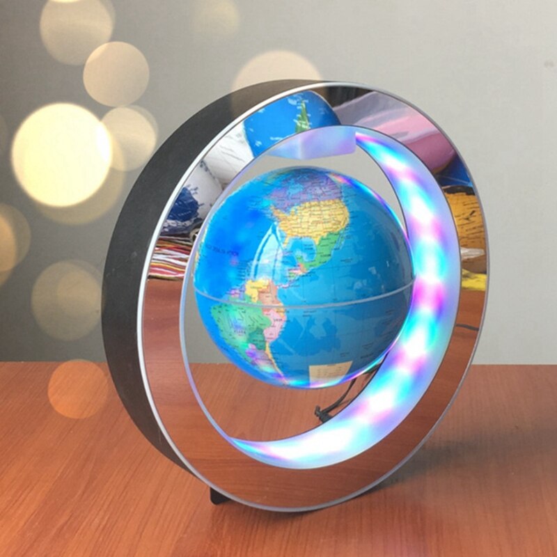 4 Cal w kształcie litery O magnetyczny lewitujący globus świetlny dekoracja biurowa kreatywny dom lewitacja magnetyczna prezent nas wtyczka