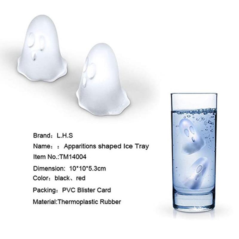 Multi-spor halloween spøkelse isbitform 3d -forms vinglass dekorasjon spøkelseisbrett terningform mini verktøy til hjemmet