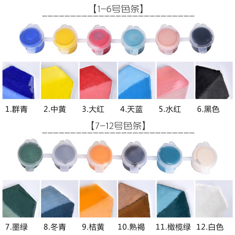 Keramisk maling pigment keramisk pigment under temperatur glasur 6 farve strimmel mini strimmel keramisk maleri