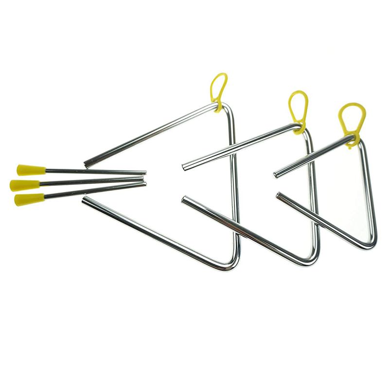 ABGZ-Steel Rhythm Musical Percussion Triangle-Instruments with Strikers, Set of 3