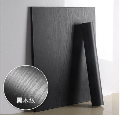 Behang Kast Meubels Hout Fiber Wallpaperblack Hout Matt Meubels Stickers Boeing Film Pvc Zelfklevend Papier Terug Vinyl
