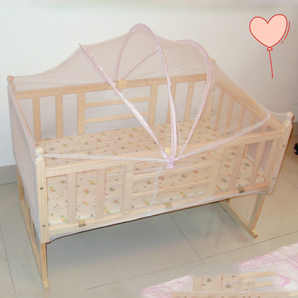 1 x Baby Wieg Bed Muskietennetten Zomer Baby Veilig Gebogen Muggen Net, Willekeurige Kleur