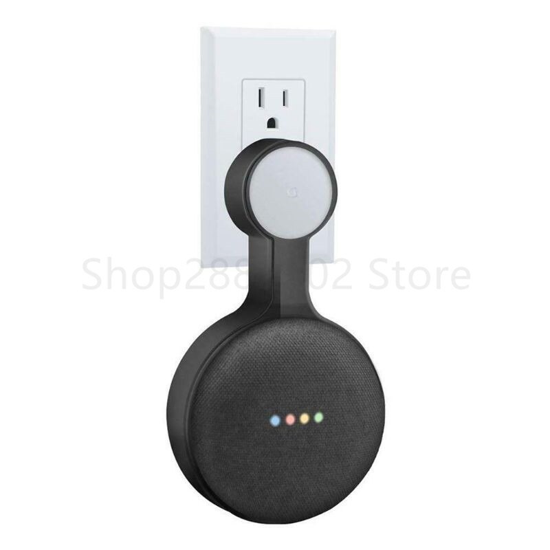Soporte con altavoz para pared, colgador de pared para Google Home, miniasistente de voz, suministros de baño y cocina: Black