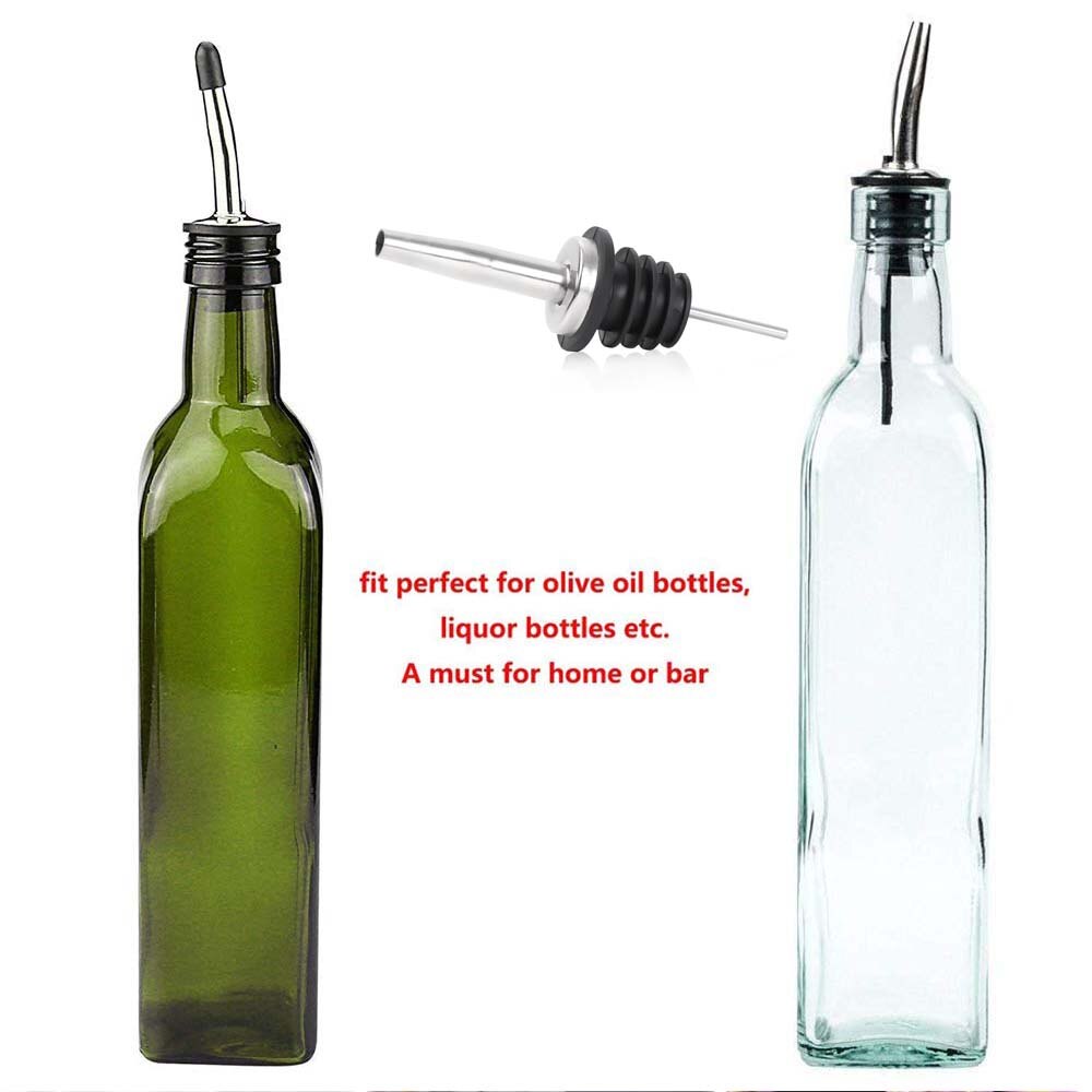 2 STUKS Olie Azijn Drank Cruet Dispenser Rvs Olie Schenker Tuit Stopper Fles Schenker Barman voor Thuis Bar Party