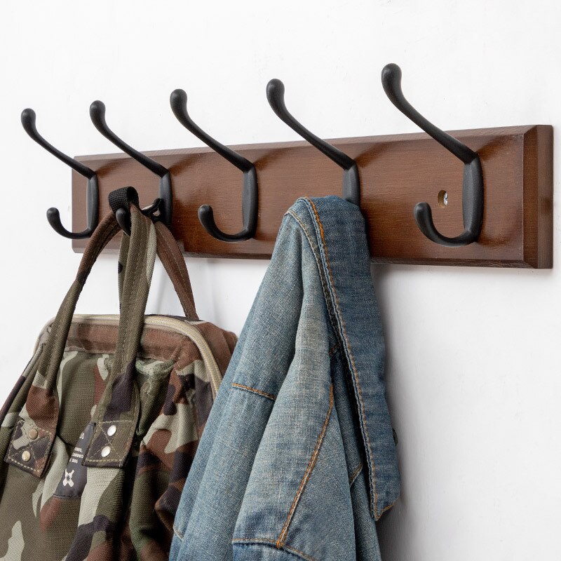 Gancho de parede de madeira ganchos de gancho de chave de armazenamento de roupas organizador de parede de metal ganchos duplos para pendurar roupas decoração para casa