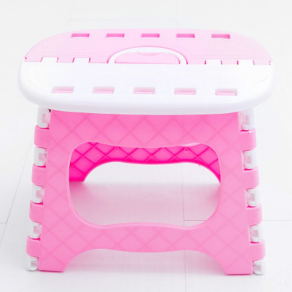 Duży plastikowy prosty składany stołek łazienka mały taboret dzieci dorosły odkryty przenośny składany taboret robić wędkowania: różowy