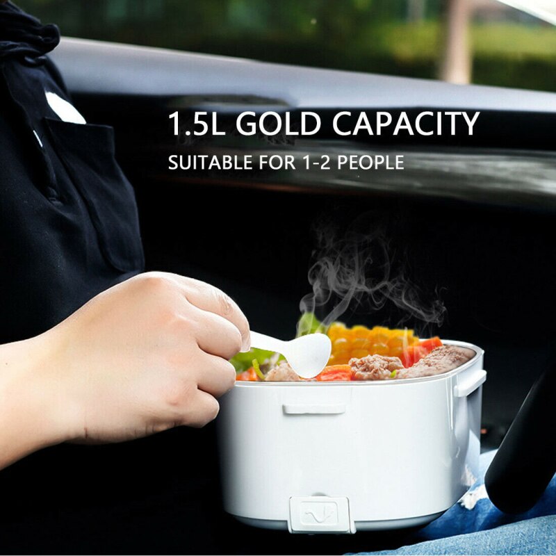 Portable Electric Lunch Box Car Truck&Home 12V1.5L School Bento Rice Cooker Food Container Warmer Car Adapter Car Accessories