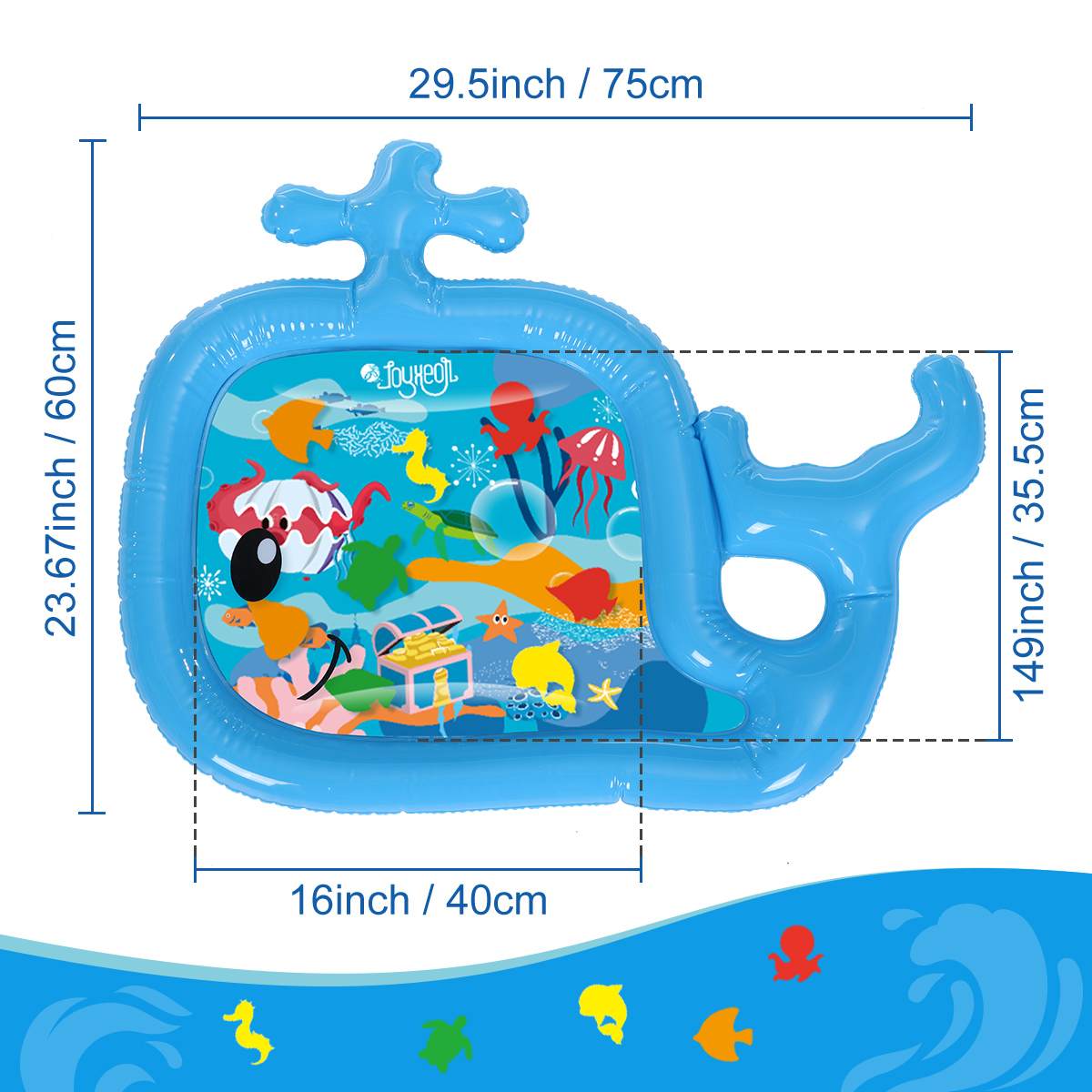 Baby Water Play Mat Inflatable Toys Kids PVC Children&#39;s Mat Fun Activity Play Center Activity Game for 3-9 Months Baby