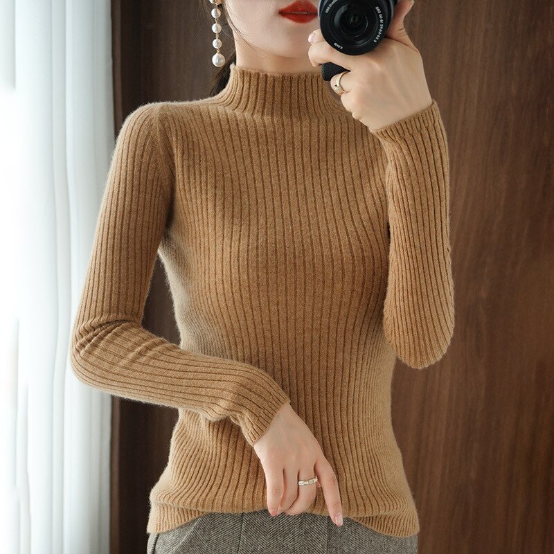 Casual losse herfst en winter lange mouwen gestreepte trui dames ronde