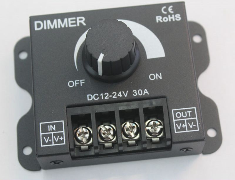 LED Dimmer 30A DC 12V 24V 360W Verstelbare Helderheid Lamp Strip Driver Enkele Kleur Licht Power supply Controller 5050 2835