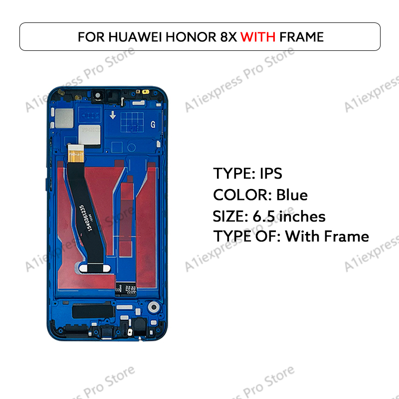 6.5 "IPS LCD dla Huawei Honor 8X wyświetlacz LCD ekran dotykowy Digitizer zgromadzenie JSN-L22 JSN-L42 JSN-L11 JSN-L21 naprawa części: W kolorze khaki