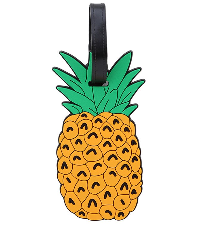 Kawaii Voedsel Vorm Koffer Bagagelabel Cartoon Id Adres Holder Siliconen Bagagelabel Draagbare Label Reizen Accessoires: Pineapple