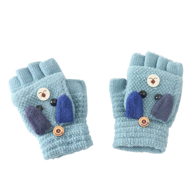 Toddler Baby Gloves Kids Mittens Primary School Cashmere Knit Thicken Patchwork Baby Winter Warm Gloves Boys Girls 4-12Y: 1