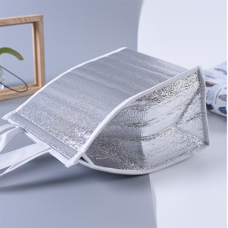 5 stuks wegwerpmaaltijdzakken parel katoenen aluminiumfolie isolatiezak verdikking voedselopslagzak voedsel warmtebehoudzak draagbaar