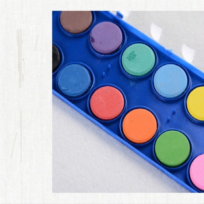 12 colores de acuarela pintura brocha de pigmentos pintura cepillo para niños chico arte DIY de dibujo y pintura Kit de herramientas