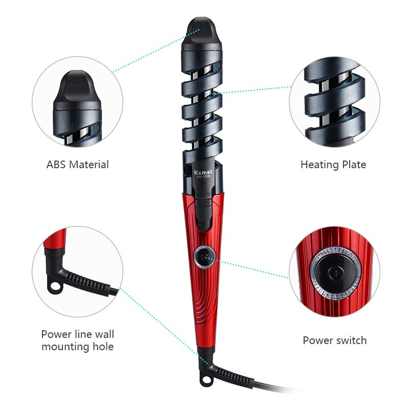 Electric Hair Curler 110-220V 45W Spiral Curling Iron Wand Curl Styler Styling Tools Hair Modeler 35D