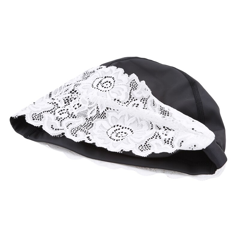 5 kleuren badmutsen waterdicht beschermen oren lang haar sport badmuts pu kant dames badmuts badmuts