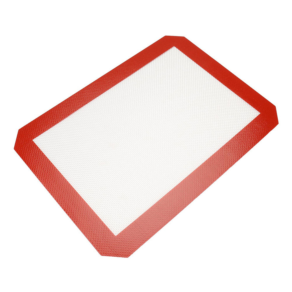 Silikone bagemåtte non-stick silikone måtte til bageplade cookie macaron brød liner fødevaregodkendte madlavningsmåtter: Rød 30 x 20cm