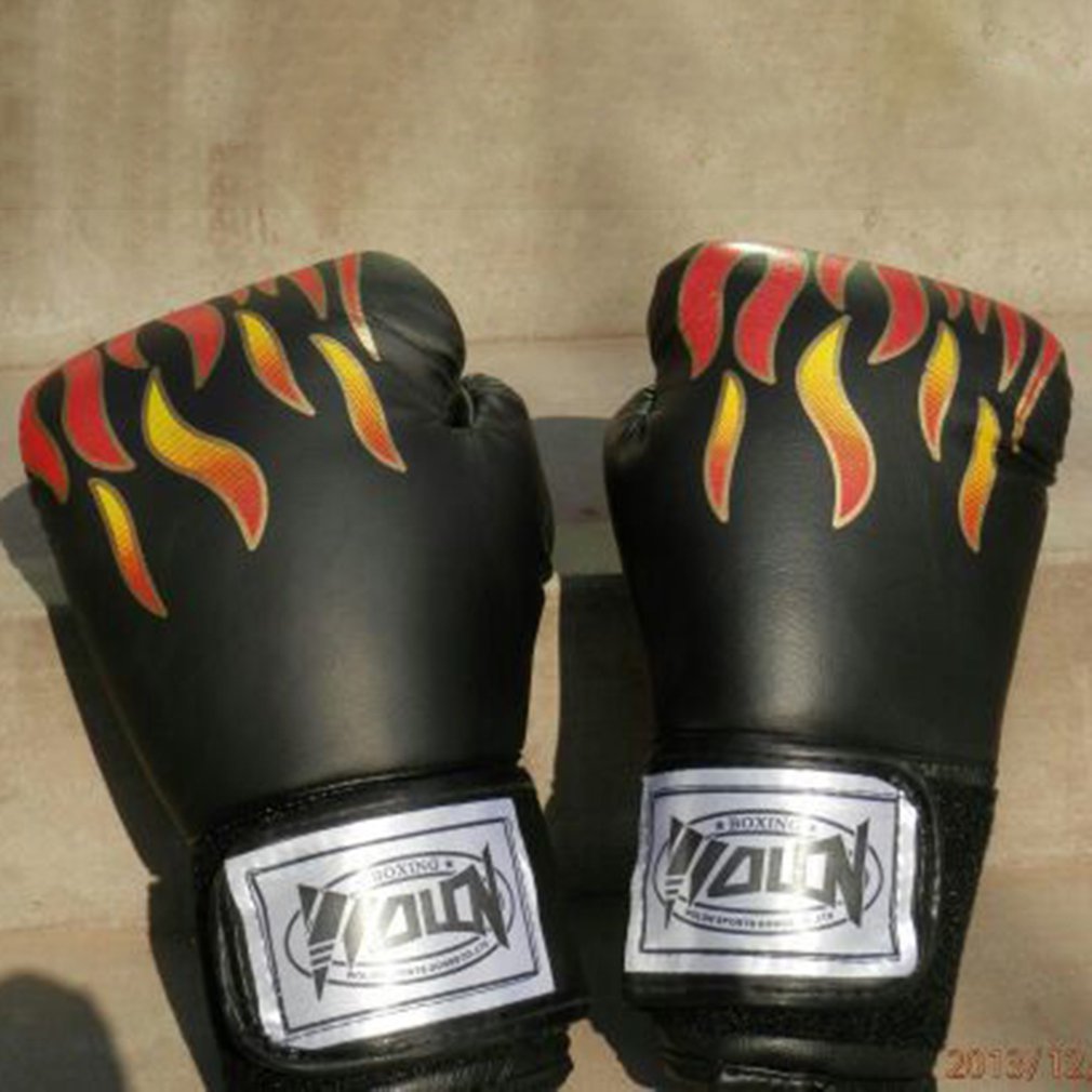 Gants de boxe hutu à flamme rouge pour adultes et enfants, gants de dessin animé sanshou pour gants d'entraînement de boxe et couvre-poings: Jaune