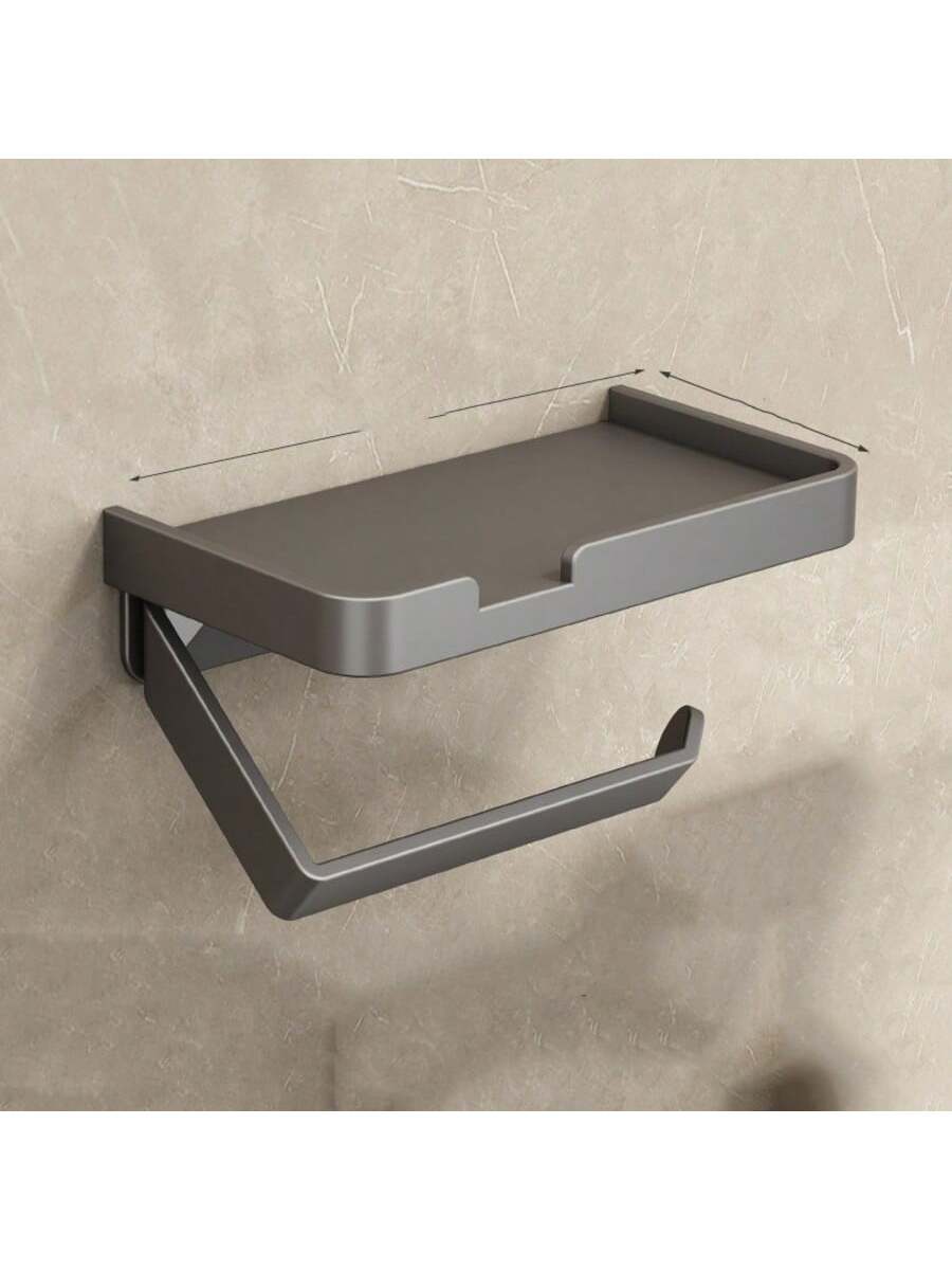 Toiletpapirholder, vægmonteret papirrulleholder med selvklæbende eller skruede kanter, multifunktionel badeværelsesopbevaringsfordeler: Rød