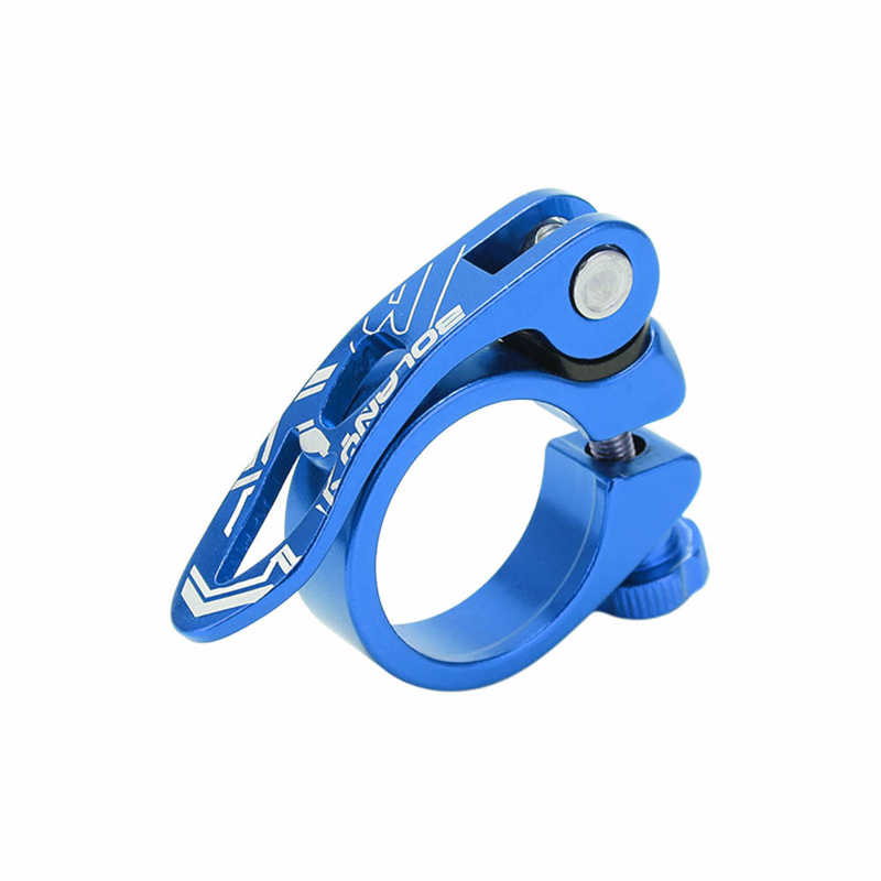 Mtb Bike Zadelpenklem Quick Release Zadel Pole Clip Aluminium Legering Fiets Zadelpen Clip Mount 31.8Mm 34.9Mm: 31.8mm Blue