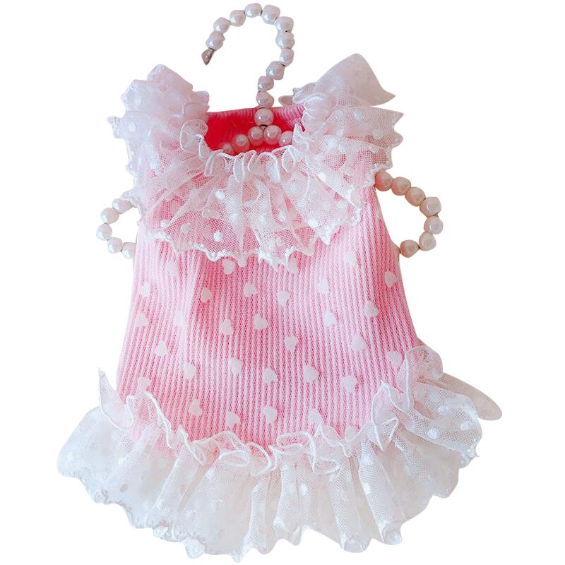 Cute Dog Dress lace Skirt Princess Costume Spring Summer Dog Clothes Cat Chihuahua Yorkshire Poodle Pomeranian Schnauzer Apparel: B / L