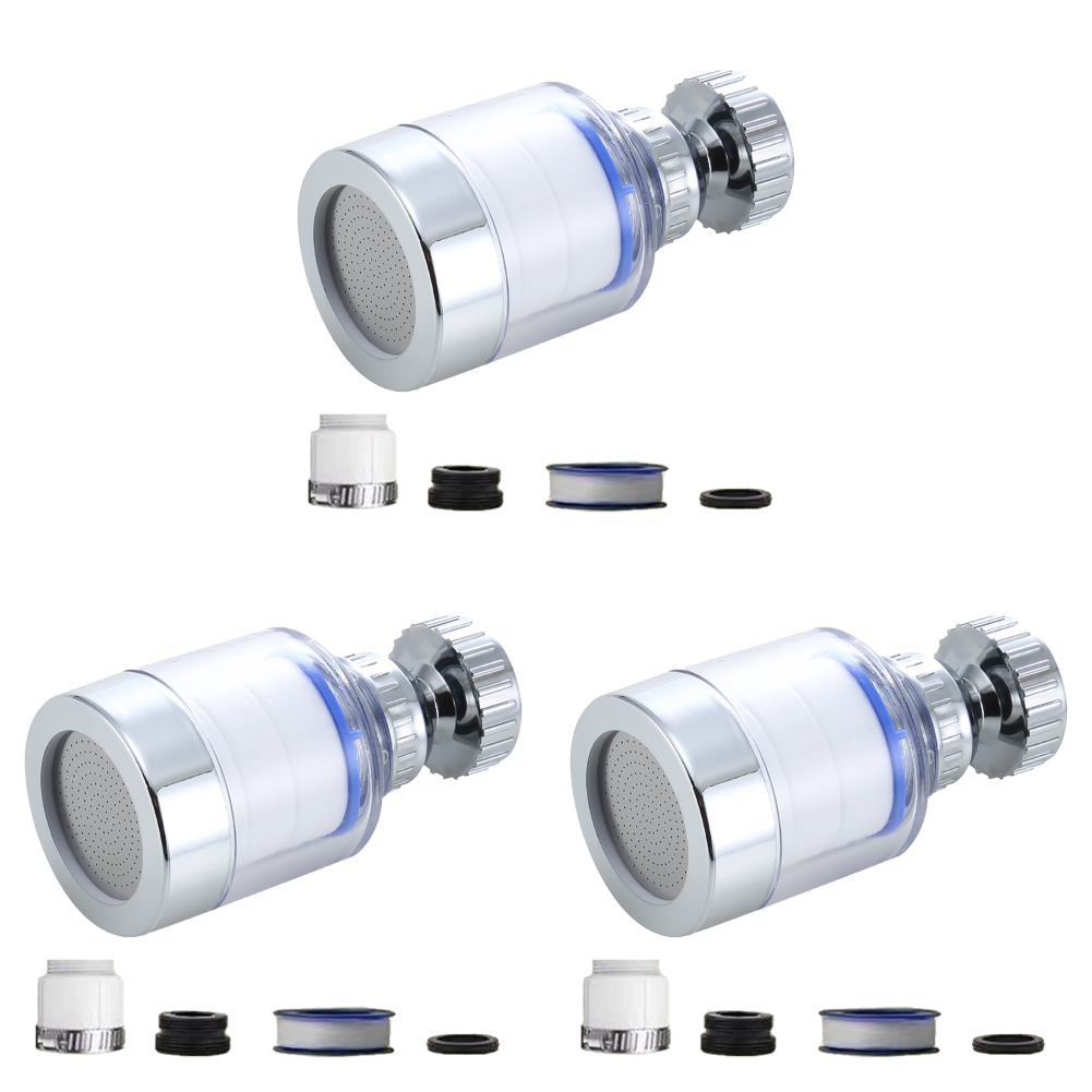 Éléments filtrants pour robinet 360 ° Adaptateur de robinet, purificateur d'eau, élimine les impuretés pour la cuisine et la salle de bains, élimine le chlore et les métaux lourds: Chrome