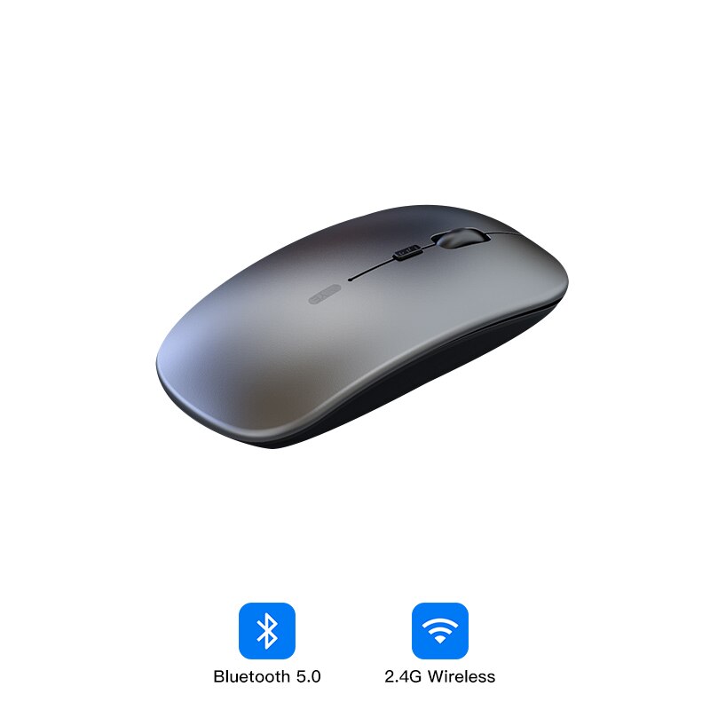 Wireless Mouse Computer Bluetooth Mouse Silent PC Mause Rechargeable Ergonomic Mute Mouse 2.4Ghz USB Optical Mice For Laptop PC: Bluetooth  grey