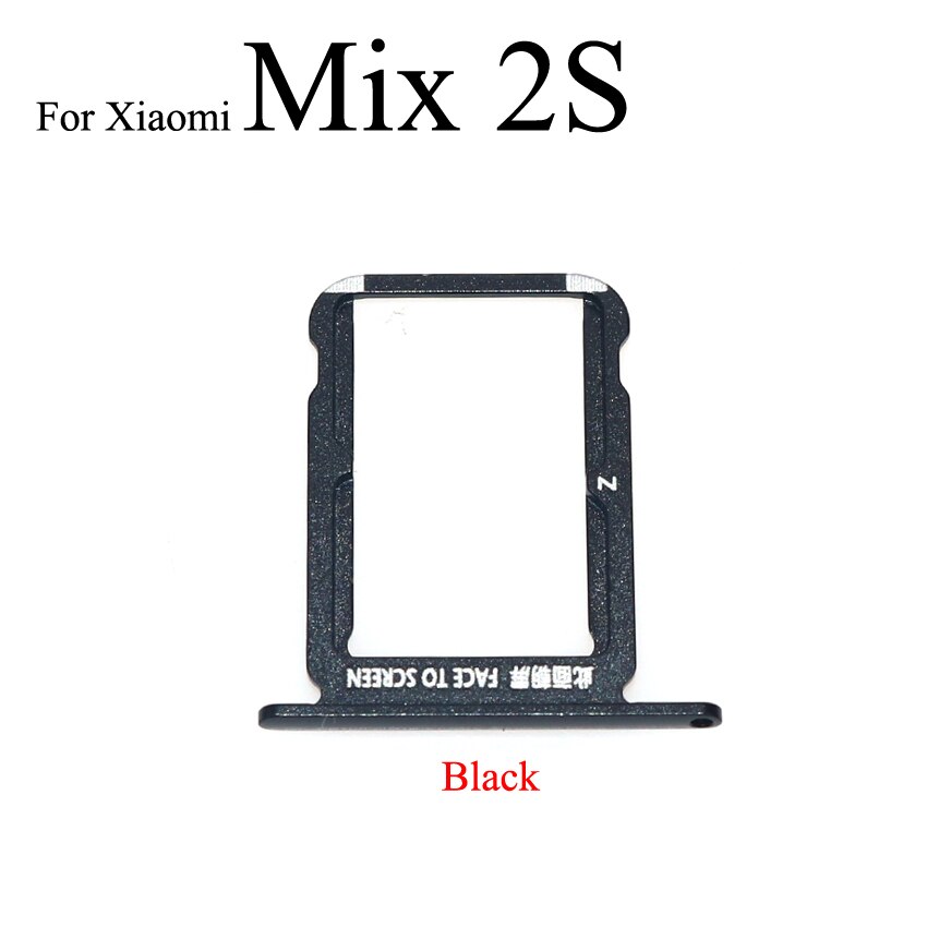 YuXi SIM Card Tray Socket Slot Holder Adapter Spare Parts For Xiaomi Mi Max 2 3 Mix 2S SIM & SIM / TF Card Tray Adapter: Mix 2S Black