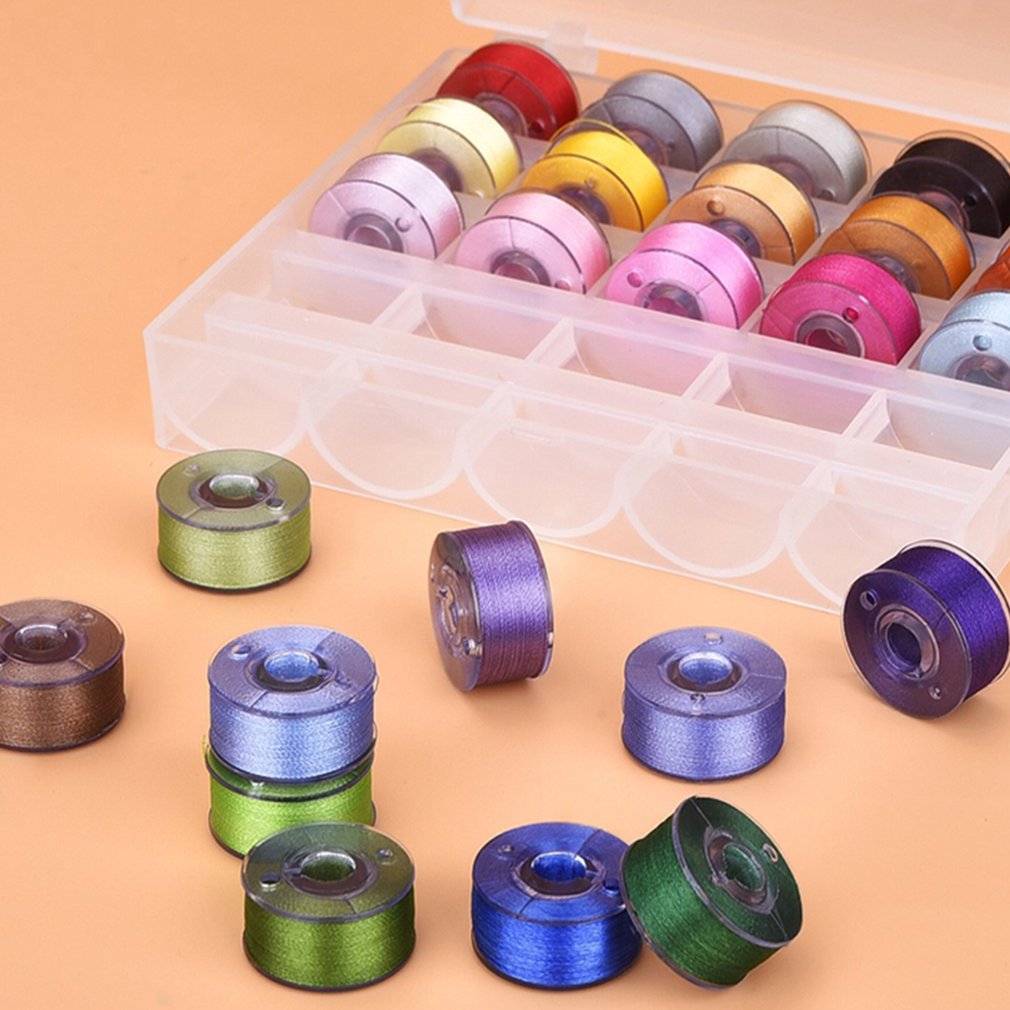 25 grid transparent bobbin case tape line 25-color fixed-color high-speed sewing thread Bobbin set Sewing Machine