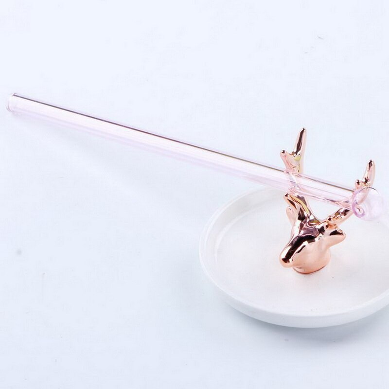 Colorful Glass Straws Reusable Party Smoothie Drinking Straws For Milkshake Juice Heat resistant Household Drinks Thick Straws: C