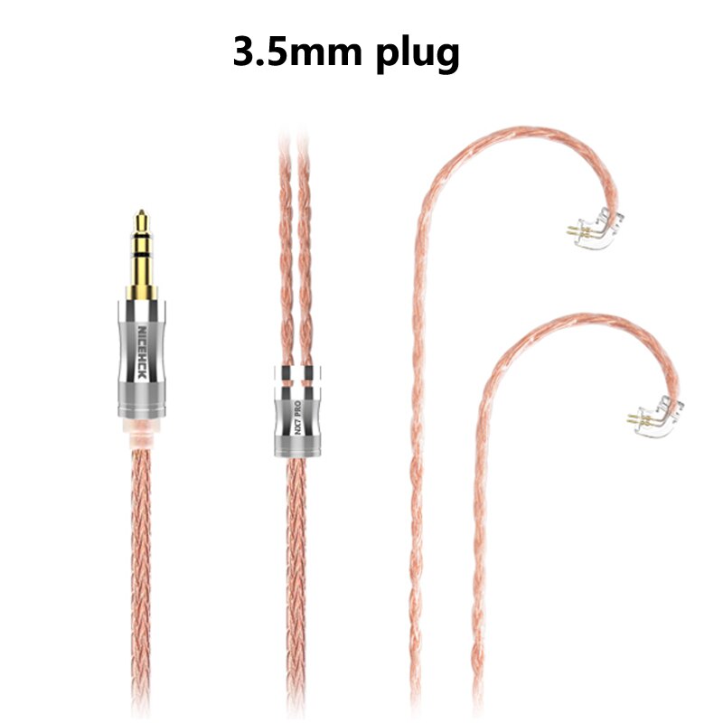 NICEHCK NX7 Pro Dedicated 16 Cores High Purity Copper Cable 3.5/2.5/4.4mm Plug NX7 2Pin For NX7 Pro/DB3/TFZ/AUGLAMOUR Universal: 3.5mm plug