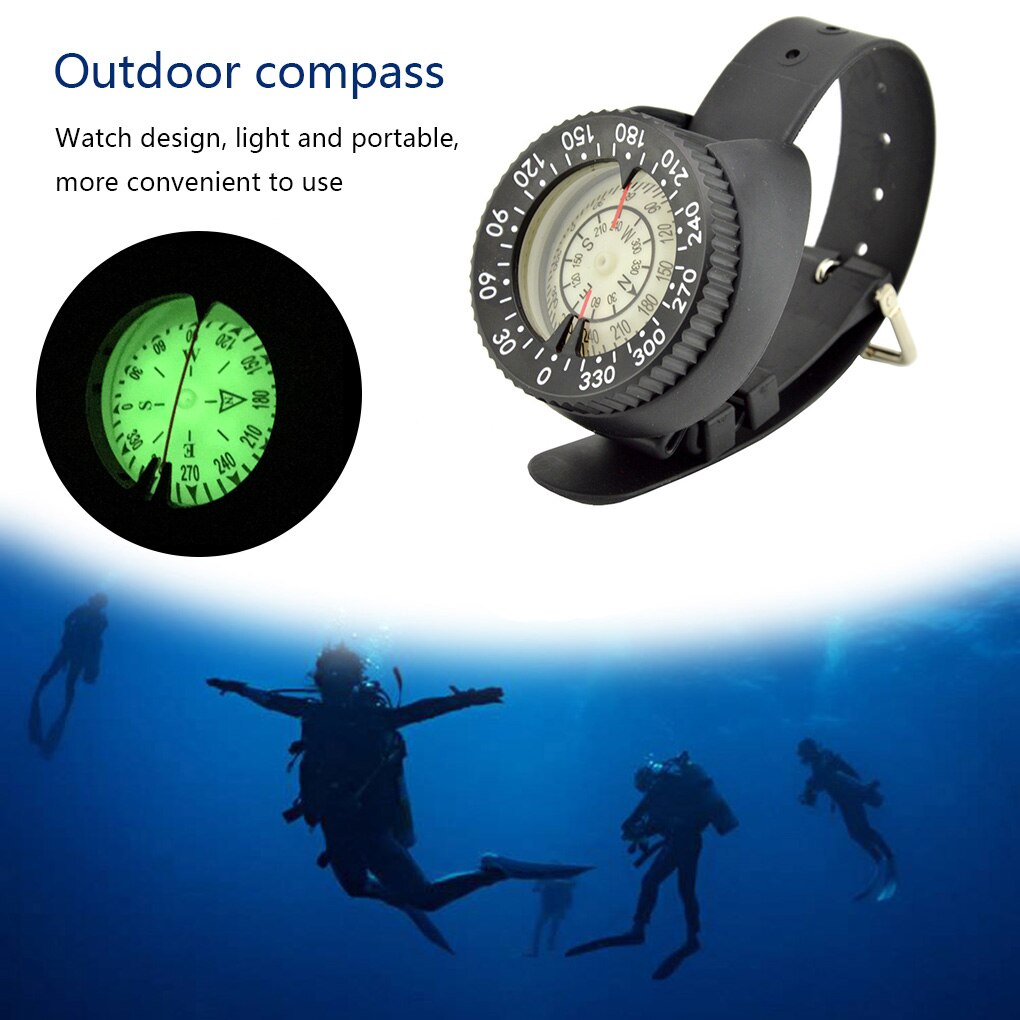 Professionele Duiken Kompas Outdoor Kompas Waterdicht Navigator Digitale Horloge Scuba Horlogeband Kompas Fluorescerende Wijzerplaat Kompas