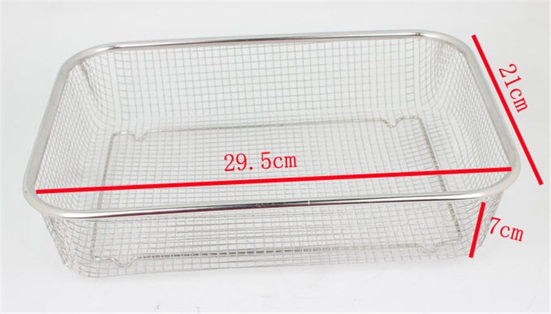 Colador cuadrado grueso de acero inoxidable, frutas y verduras rectangular utensilio de cocina para lavar, cesta de lavado para fregadero de cocina: 29.5x21x7