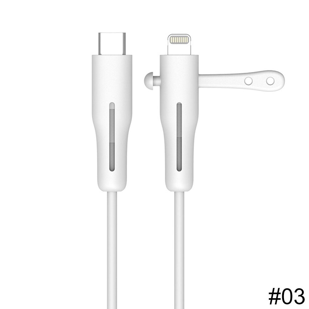 Data Cable Protective Cover Silicone Anti-breakage Data Line Protector for Apple Charging Cord Winder Organizer for CtoL: white