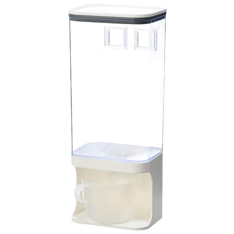 Wall-Mounted Dry Food Dispenser, Transparent Plastic, Dry Food Dispenser, Dry Food Fruit Storage Box: Burgundy
