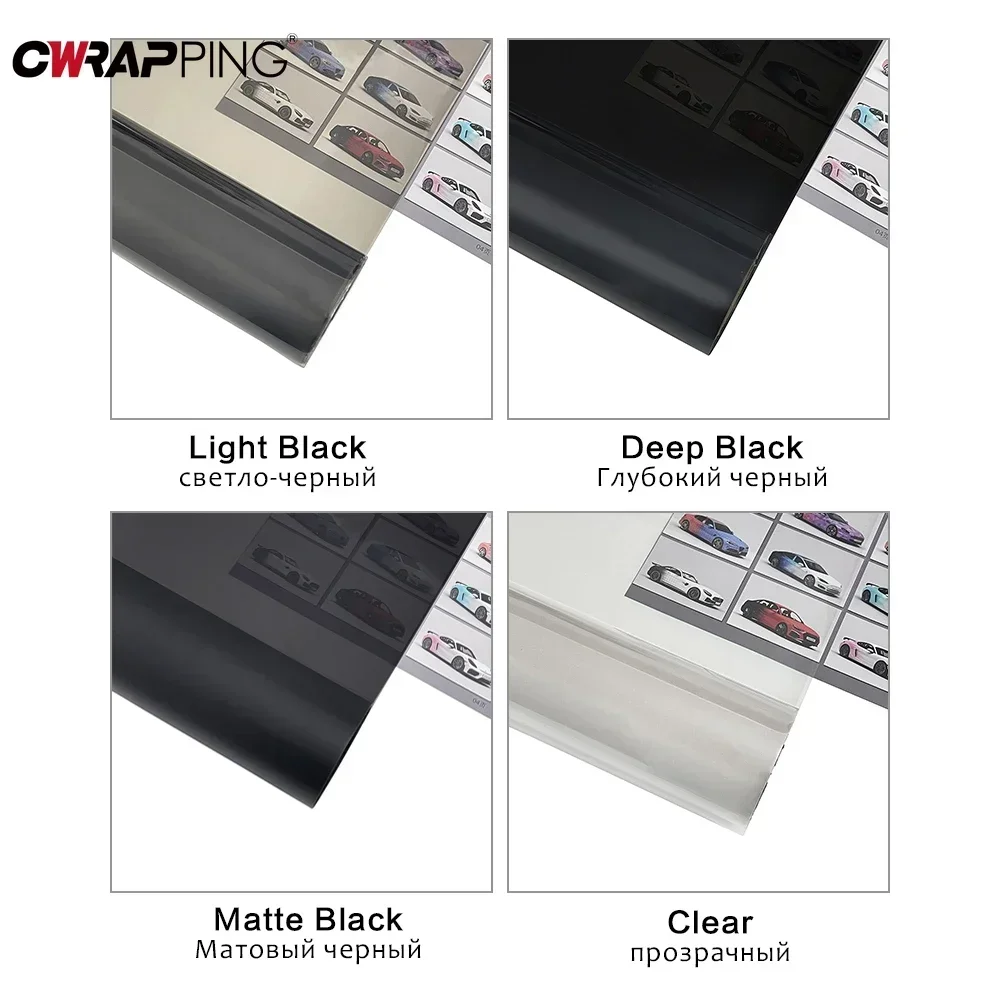 Blank transparent lys sort røg pvc-film toning forlygte baglygte indpakningsfilm folie klistermærke dæksel forlygtefilm til biler